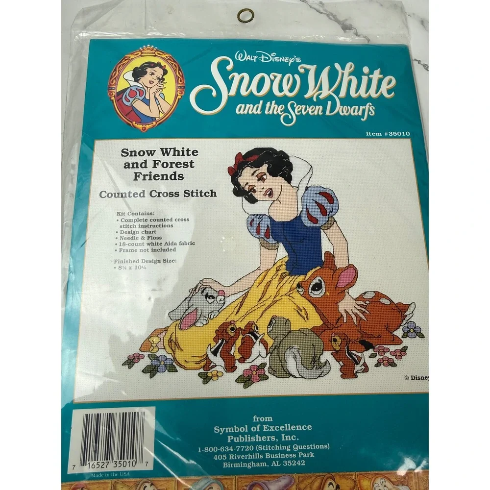 Vintage Disney Snow White and Forest Friends Cross Stitch Kit